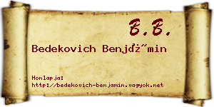 Bedekovich Benjámin névjegykártya